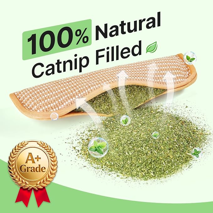 Potaroma Cat Toys Pack of 2 with 6000mg A+ Organic Catnip, Sisal Material | Indoor Kitten Scratching and Kicker Toys, Drives Bored Cats Crazy with Fun Interactive Chew