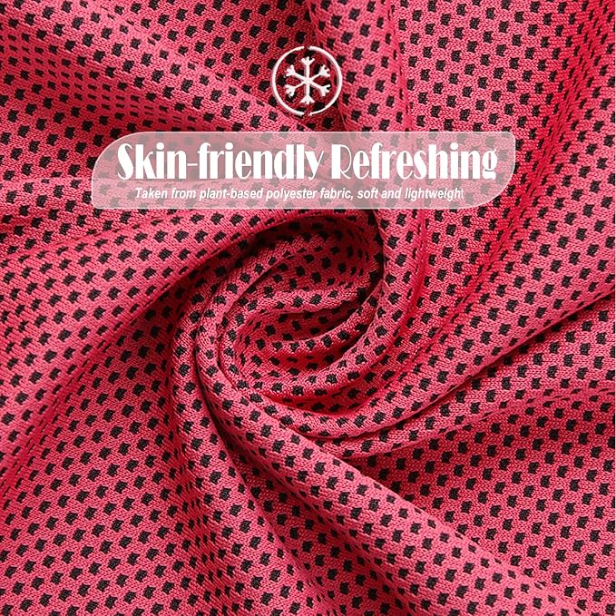 10 Pack Cooling Towels Bulk Microfiber Ice Towel Quick Dry Breathable Chilly Sweat Towel Stay Cool for Neck Face Yoga Gym Workout Running Pilates Beach with Carabin Bag, 40x12'', Rose
