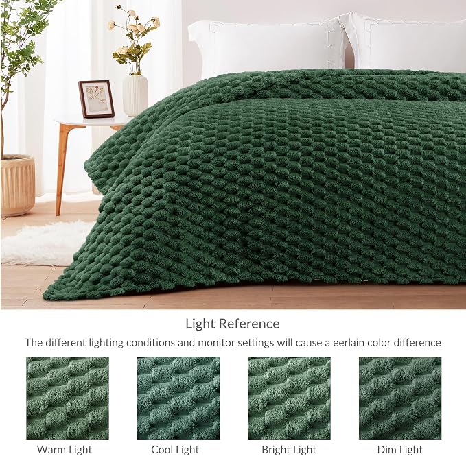 Whale Flotilla Soft 3D Fleece Throw Blanket for Couch & Bed, Emerald Green | Super Cozy Lightweight Plush Fluffy Throw, Luxury Decorative All‑Season Couch Cover Blanket for Sofa & Office Chair, 50"x60"
