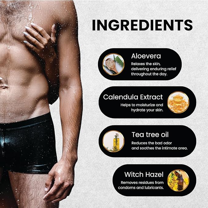 Skin Elements Men's Intimate Wash JUMBO Pack | with Refill | For 180 Days | 14.2 fl. oz | pH Balanced Hygiene Foaming Wash | Controls Bad Odor | Tea Tree Oil | Super Saver Pack |