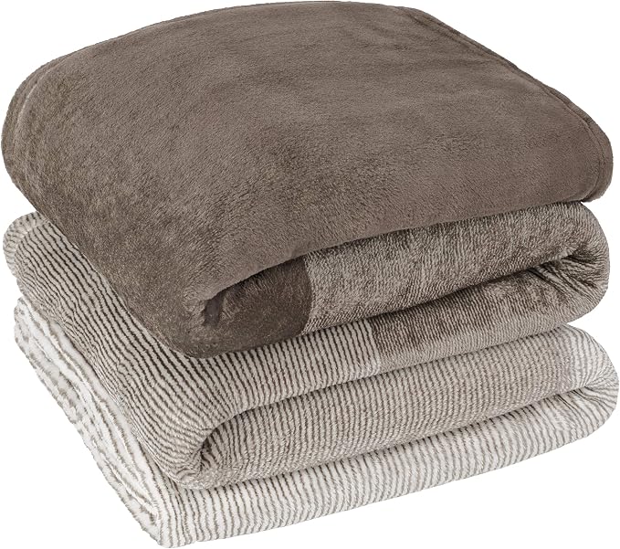 PAVILIA Taupe Ombre Fleece Throw Blanket for Couch Sofa Bed, 50x60 | Gradient, Soft Plush Flannel Fleece, Lightweight Accent Blanket, Warm All Season, Machine Washable, Cozy Decor Gift