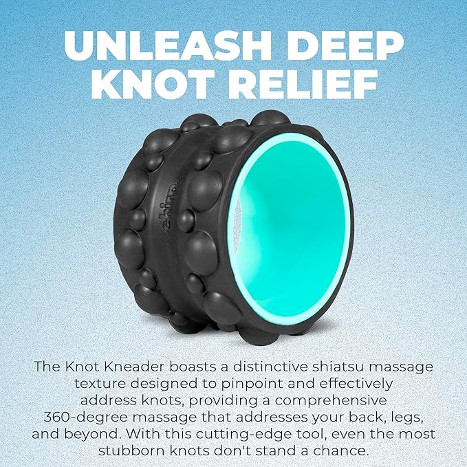 Chirp Wheel XR Knot Kneader - Firm Massage Roller, Shiatsu Thumb Massage, Muscle Release Tool for Knots &Tension Relief | High Density Foam for Physical Therapy & Relaxation, 500lbs Capacity, 6" Mint