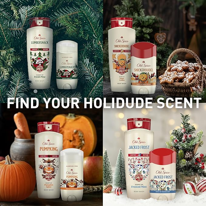 Old Spice Antiperspirant & Deodorant for Men, Holidudes Limited Edition, 24/7 Sweat Protection, Stocking Stuffer, Jacked Frost Frosted Mint Scent, 2.6 oz