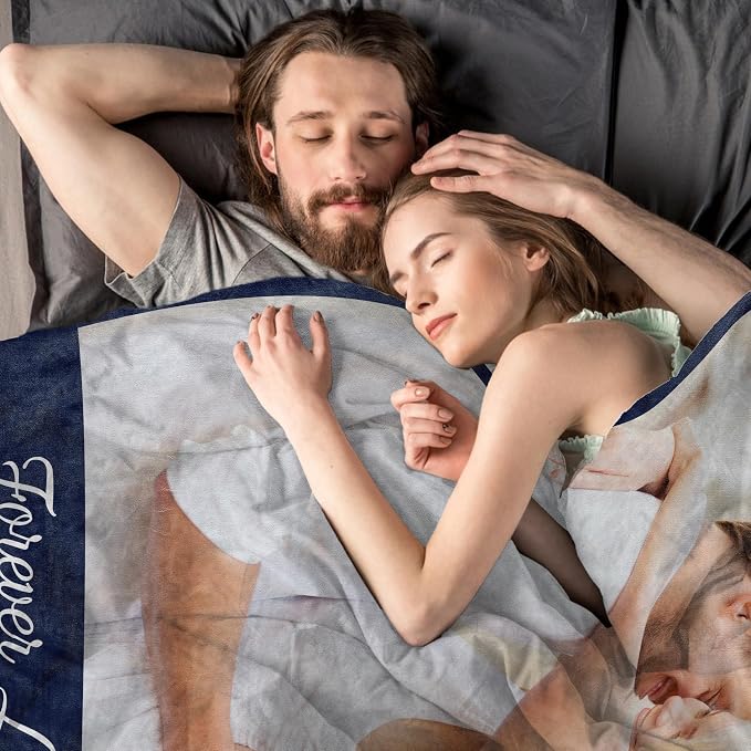 Personalized Blanket Gifts for Mom, Custom Blanket with Photos Text | Personalized Mothers day Fathers Day Christmas Anniversary Birthday for Women Men Her Him Mom Dad Couple Girlfriend Boyfriend