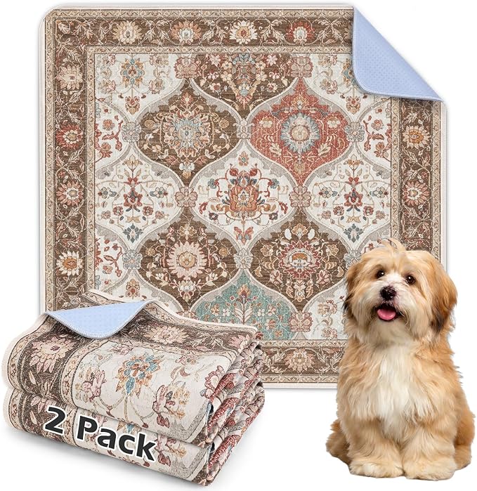2PACK Washable Pee Pads for Dogs, Reusable Dog Pads Upgrade Non-Slip Dog Pee Pads Heavy Absorbency Puppy Pee Pads Quick Dry Whelping Pads/Waterproof Puppy Training Pad