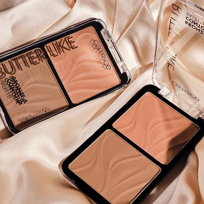 Catrice Butter Like Bronze & Contour Palette | 2-in-1 Ultra-Blendable Bronzer & Contour Duo | Buttery Powder Texture | Vegan & Cruelty Free (010 | Born To Shape)