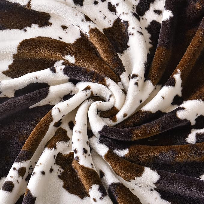 Bnuitland Cow Print Blanket 300 GSM Double Sided Cute Cow Throws for Bed/Sofa/Lap, Gift Blanket for Adults/Baby/Pets, Super Soft Cozy Lightweight Fuzzy Flannel Throw, 50×40 inch