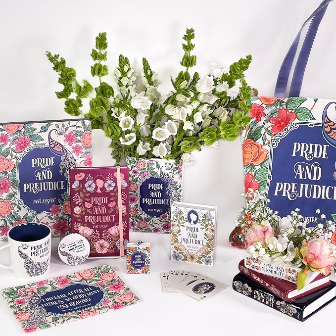 Steel Mill & Co. Ceramic Book-Shaped Vase, Pride and Prejudice | Original Large Decorative Vases for Home Decor, Cute Classic Bookshelf Decor, Unique Vase for Book Lovers