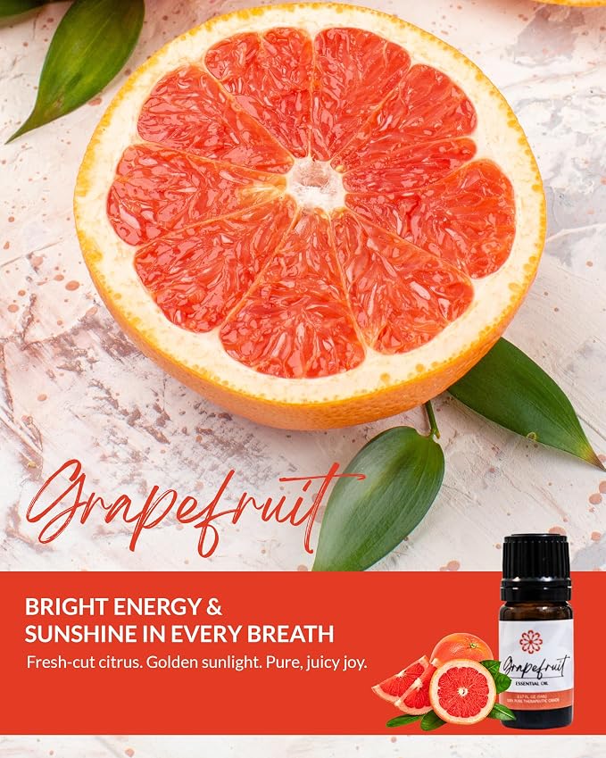 Essence Pearl Travel Case | Grapefruit Essential Oil | Aromatherapy Nasal Diffuser & Essential Oil Carrying Case | Uplifting Citrus Scent | Travel-Friendly Kit | Black Pod