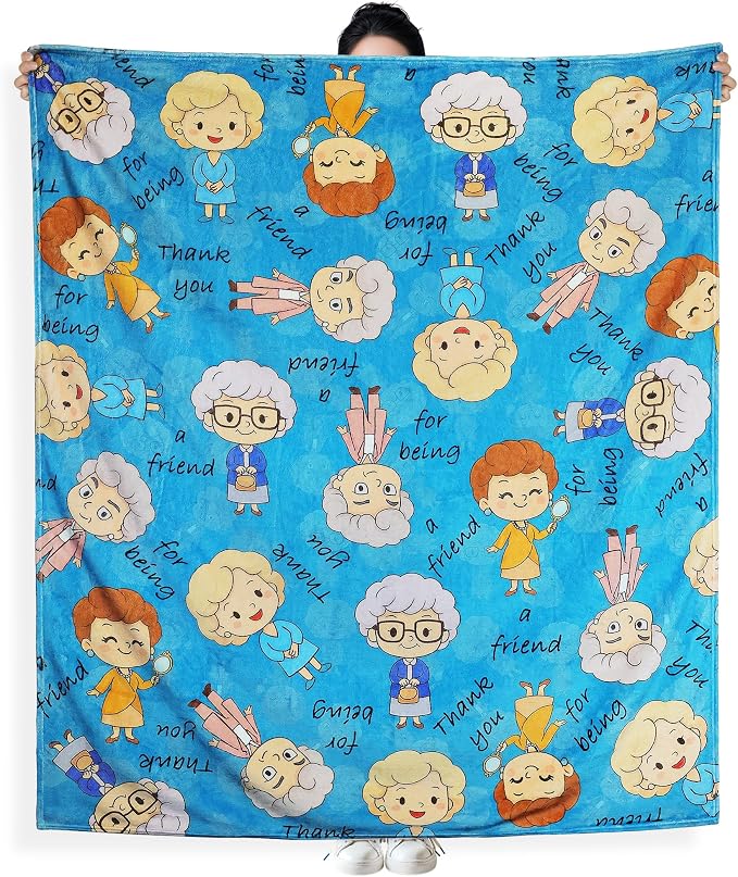 Golden Girls Blanket Gifts 50x60 Inches Cozy and Soft Flannel Throw Blanket Lightweight Golden Girls Merchandise for Couch Bed Sofa Car, Gifts for Women, Blue
