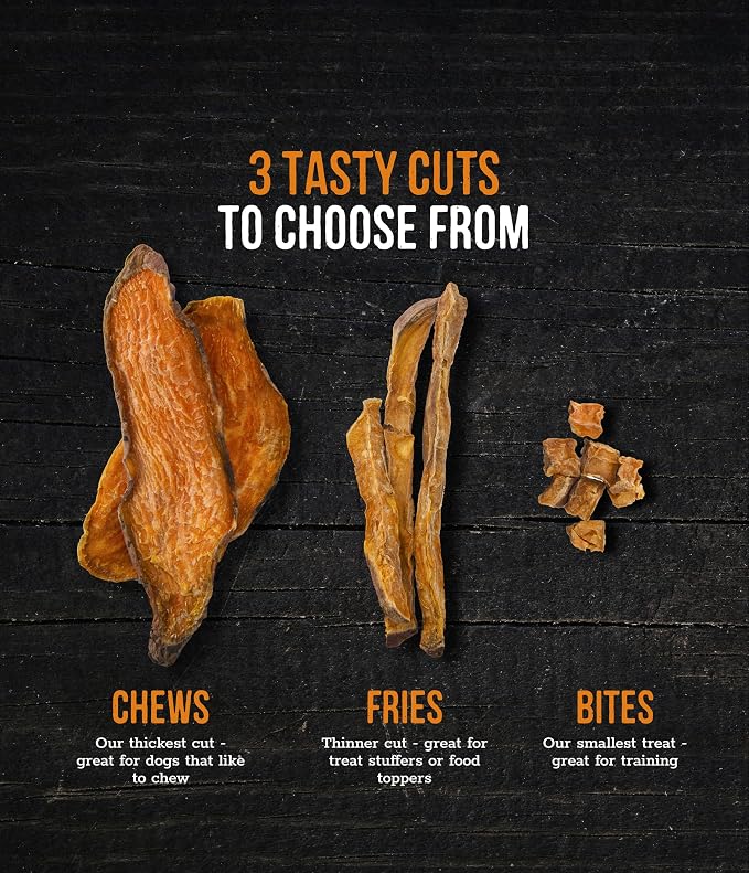 Wholesome Pride Sweet Potato Fries Healthy Dog Treats, 1 Ingredient, 8 oz | No Preservatives, 100% Sweet Potato, Gently Dehydrated, Supports Digestion, No Grain or Gluten, Training & Snacking