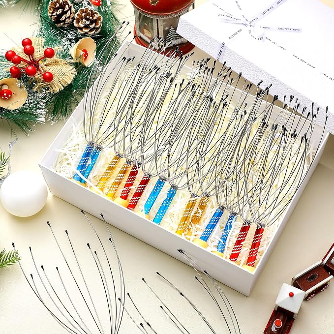 Soaoo 36 Pcs Scalp Massager Manual Head Massager Christmas Relaxing Gifts Handheld Steel Wire Head Scratcher with Wooden Handle for Body Home Office Spa Stress Relief Relaxation Women Men (Multicolor)