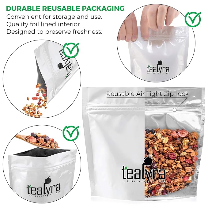 Tealyra - Tropical Harvest - Fruity Herbal Loose Leaf Tea - Dragon Fruit - Sea Buckthorn - Goji - Pineapple - Cranberry - Caffeine Free - Hot or Iced - 224g (8-ounce)