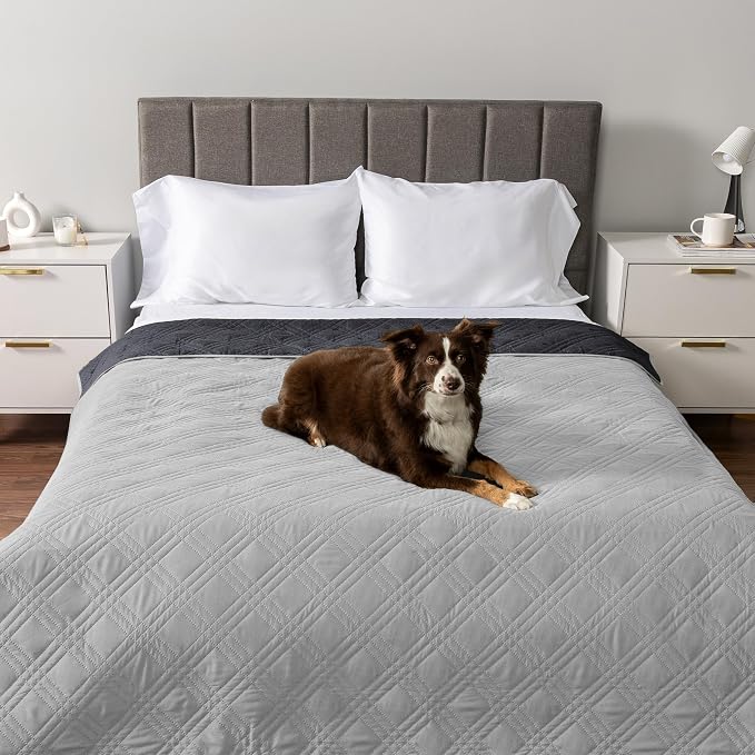 PetAmi Waterproof Couch Cover for Dog Bed Sofa Blanket 102x82 Light Gray