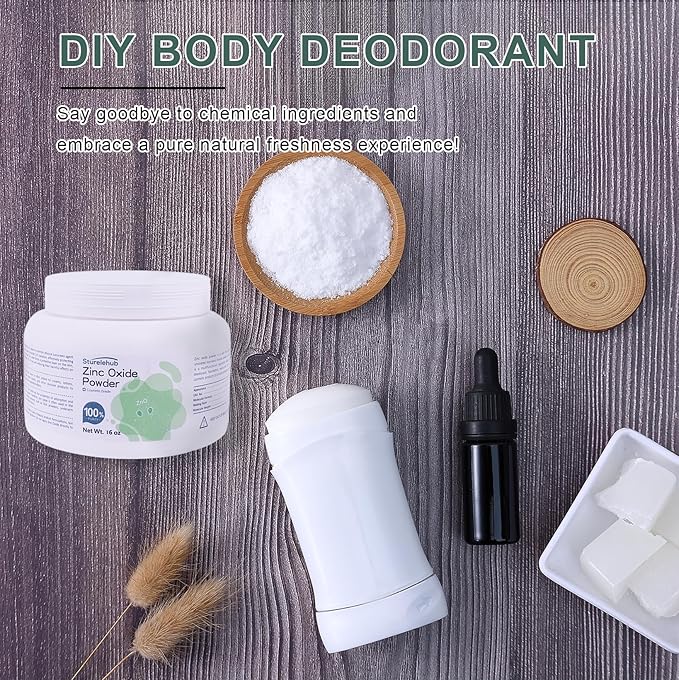 Zinc Oxide Powder, 16OZ 100% Purity, Non-Nano and Uncoated, Cosmetic Grade, Zinc Oxide Powder for DIY Sunscreen