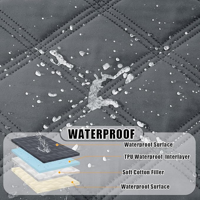 Smiry Waterproof Dog Bed Cover, Reversible Pet Blanket for Sofa Couch | Soft Washable Dog Blanket, Leakproof Couch Cover for Dogs Cats & Furniture Protection, 52x82, Dark Grey/Beige