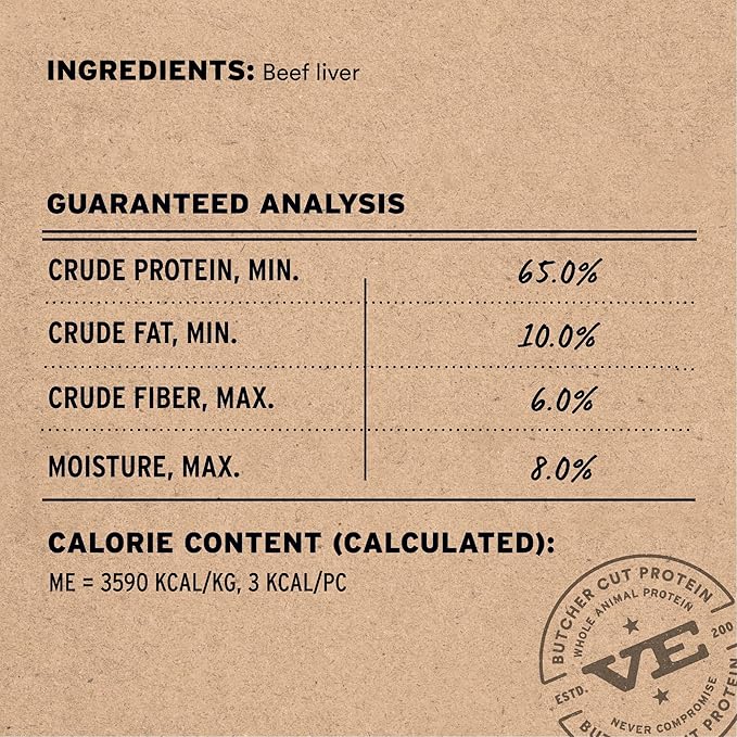 Vital Essentials Freeze Dried Dog Treats, Beef Liver, 5.5 oz Bag | Single Ingredient, Premium Quality, Grain Free Training Treats, USA Made with U.S. & Globally Sourced Ingredients