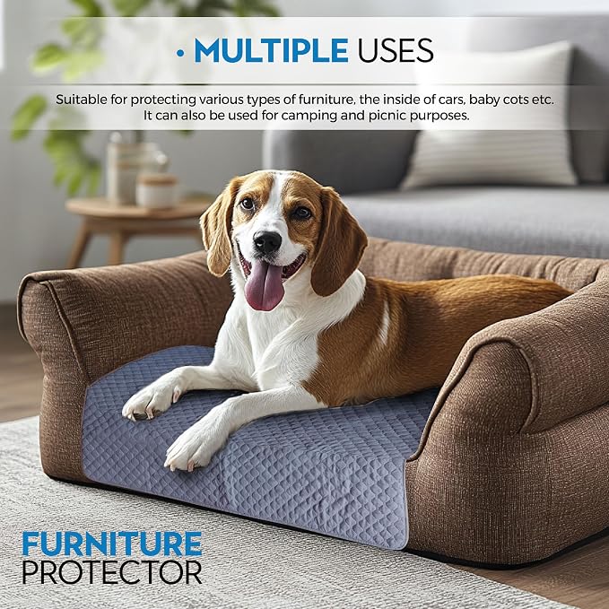 Outdoor Dog Blanket, Dog Blanket for Car, Waterproof Pet Blanket, Dog Bed Blankets, Car Dog Seat Cover, Furniture Protectors, Waterproof Picnic Blanket, Incontinent Bed Protector, 7 Layered