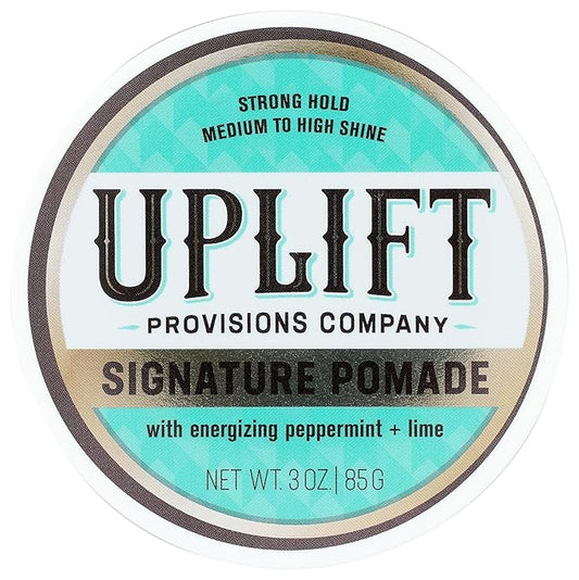 Uplift Provisions Company Signature Pomade for Bold Hair Styles That Last - Strong Hold, High Shine, Effortless Wash-Out, Unisex Appeal, 3 oz.