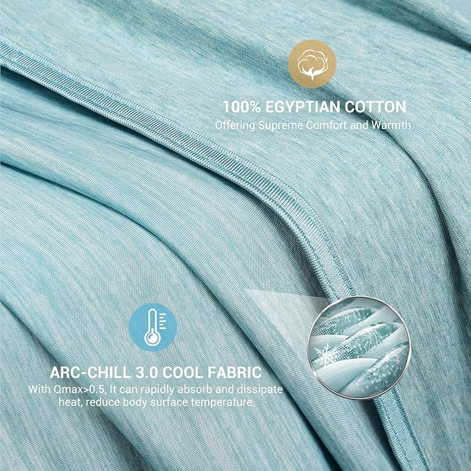 Elegear Arc-Chill 3.0 Cooling Blanket for Hot Sleepers, Queen Size, Green | Q-Max>0.5 Cooling Fabric, Absorbs Heat to Keep Body Cool, Breathable Summer Blankets for Night Sweats & Menopause, 79"x86"