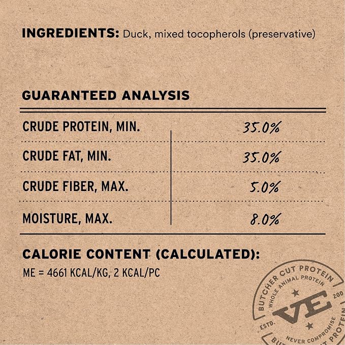 Vital Essentials Freeze Dried Dog Treats, Duck Bites, 2.0 oz Bag | Single Animal Protein, Premium Quality, Grain-Free Training Treats, USA Made with U.S. & Globally Sourced Ingredients