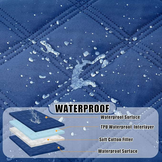 Smiry Waterproof Dog Bed Cover, Reversible Pet Blanket for Sofa Couch | Soft Washable Dog Blanket, Leakproof Couch Cover for Dogs Cats & Furniture Protection, 52x82, Navy/Navy