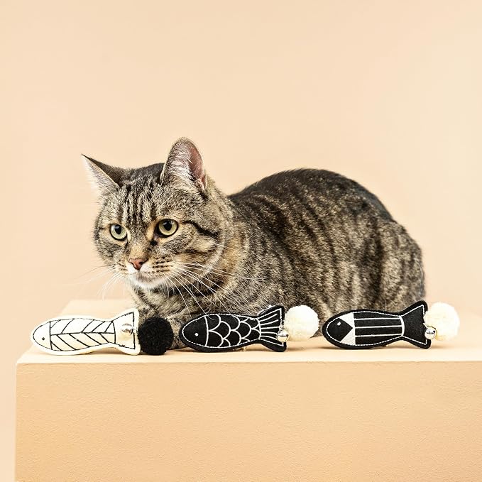 Fringe Studio, Off THE Scales Durable Cotton Canvas Cat Toy, 3PCS Set, PetShop Collection (904028)