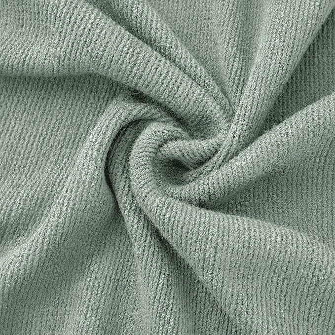 Vonty Sage Green Knitted Throw Blanket with Tassels Fringe, 60x80 Acrylic | Super Soft And Lightweight, Year-Round Cozy Warmth, Farmhouse Decorative Style, Machine Washable, for Couch, Sofa or Bed