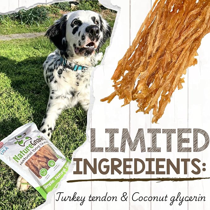 Nature Gnaws USA Turkey Tendons Dog Treats, 4 oz