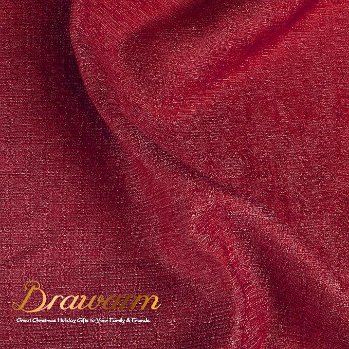BRAWARM Chenille Throw Pillow Covers 12x20 Inches, Red, 2 Pack | Decorative Lumbar Pillow Covers with Shell Edge, Soft Cushion Cases for Sofa Bed Living Room Home Farmhouse (No Insert)
