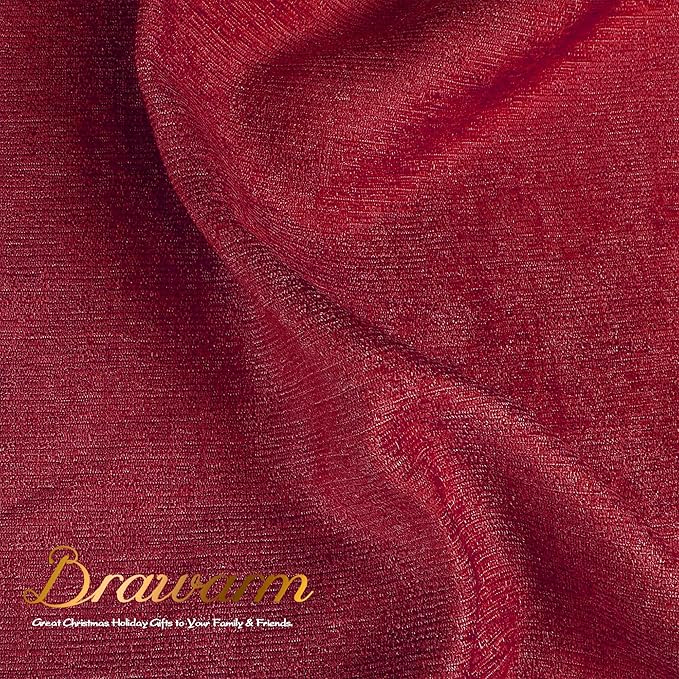 BRAWARM Throw Pillow Covers 22x22 Inches - Red Chenille Pillow Covers Pack of 2, Solid Dyed Soft Chenille Pillow Cases for Couch Sofa Bed Home Decoration