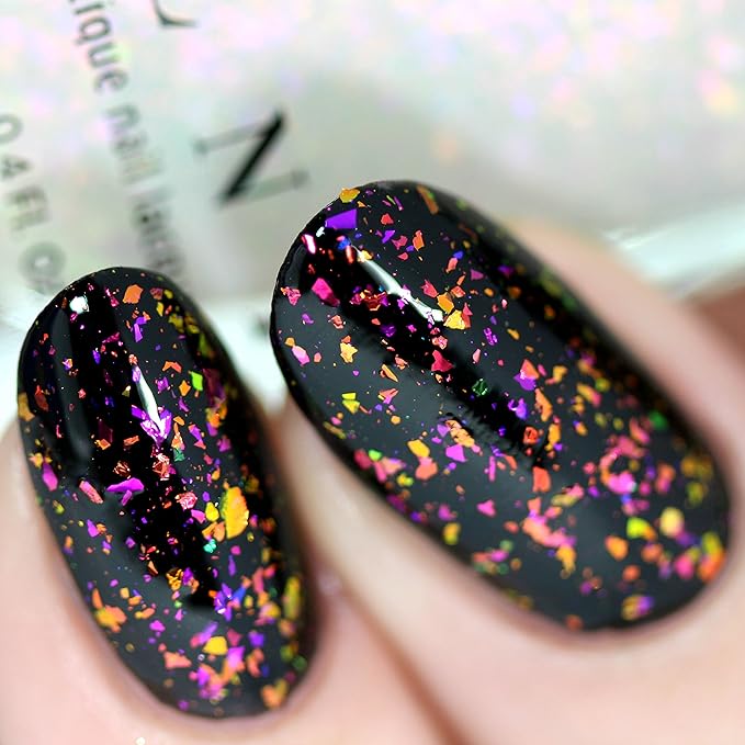 ILNP Lovebird - Red, Orange, Gold, Green Color Shifting Iridescent Flakie Topper Nail Polish
