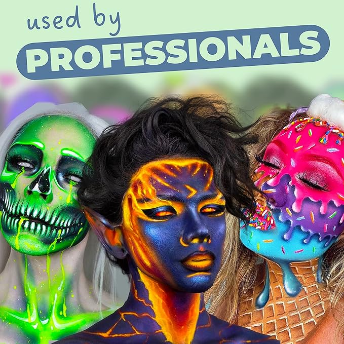 Blue Squid PRO Face Paint - Professional Water Based Single Cake Facepaint & Body Paints - SFX Makeup, Kids Adults Face Painting for Costume, Halloween, Cosplay - Classic Bright Green 90g / 3oz