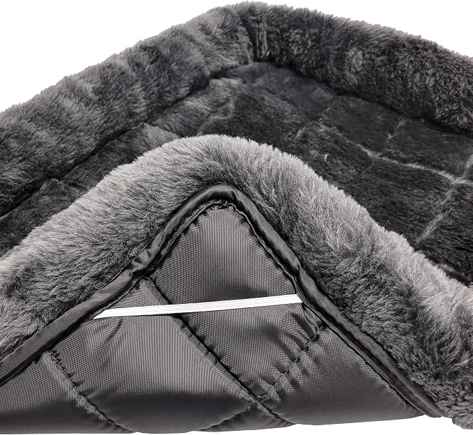 MidWest Homes for Pets QuietTime XXS Dog Bed - Gray Faux Fur Bolster, Ultra-Soft and Machine Washable, Fits 18-Inch Crates and Carriers, for Small Dogs and Cats