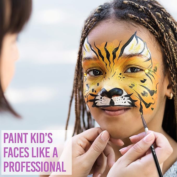Face Paint Kit for Kids – 58 Washable Pieces, 20 Vibrant Non-Toxic Colors, Includes Brushes, Sponges, Glitter & Stencils – Safe, Hypoallergenic, Perfect for Birthdays, Halloween & Parties