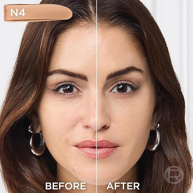 L'Oreal Paris True Match Super-Blendable Foundation, Medium Coverage Liquid Foundation Makeup, N4, Light Medium, 1 Fl Oz