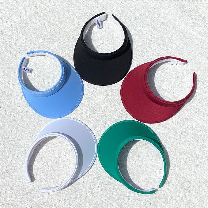 2 Pack Sun Visor Hats Women Men Clip On Wide Brim Visors Hat Outdoor Sports Golf Beach Travel Tennis Caps