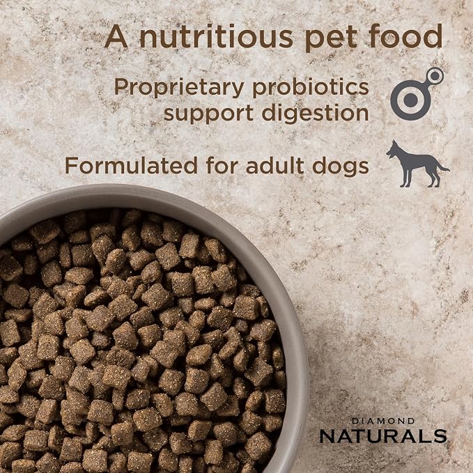 DIAMOND NATURALS Adult Dry Dog Food, Lamb Meal & Rice, 6lb | Pasture Raised Lamb Protein | Omega Fatty Acids for Skin & Coat Health | Guaranteed Probiotics for Digestive Support