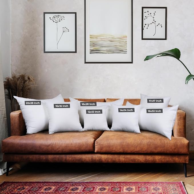 Utopia Bedding Throw Pillows, Decorative 16x16 Pillow Inserts, Set of 4 | Down alternative pillow insert with plush fluffy fill for beds sofas couches and chairs. Suitable for indoor outdoor use.