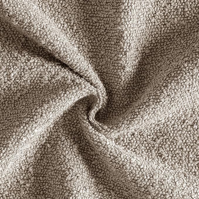 MIULEE 22x22 Decorative Euro Sham Boucle Couch Pillow Covers Light Taupe | Set of 2 Textured Neutral Throw Pillow Covers, Accent Solid Pillowcases, Sofa Living Room Home Decor