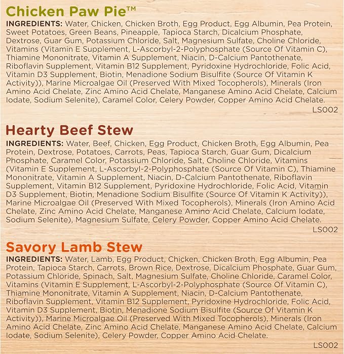 Nutrish Savory Favorites Wet Dog Food Variety Pack, 8 oz Tubs (Rachael Ray) | Pack of 6, Includes 3 Delicious Flavors of Chicken Paw Pie, Hearty Beef Stew & Savory Lamb Stew, No Artificial Flavors