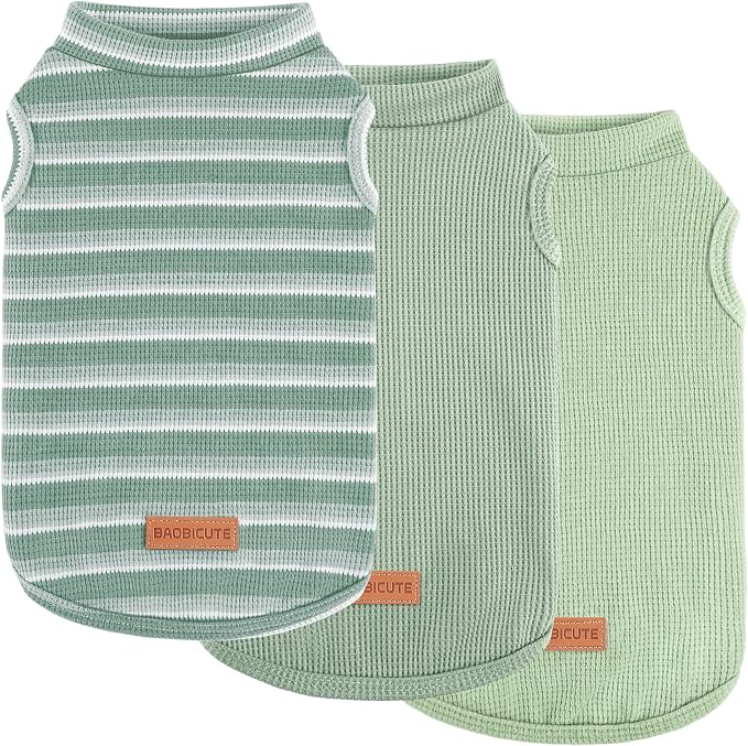 3Pack Dog Shirts Lightweight Waffle Dog Shirt for Small Dogs Sleeveless Dog Shirt for Small Medium Boy Girl Dogs Cozy & Breathable Pet Vest