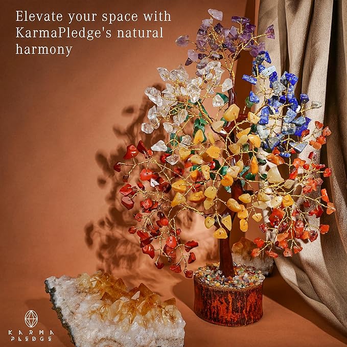 7 Chakra Tree of Life for Manifestation Unique Birthday Gifts for Women, Men, Friends, Handmade Home Office Decor Healing Crystal Tree for Money, Reiki, Good Luck, Anniversary Gifts for Her, Mom & Dad