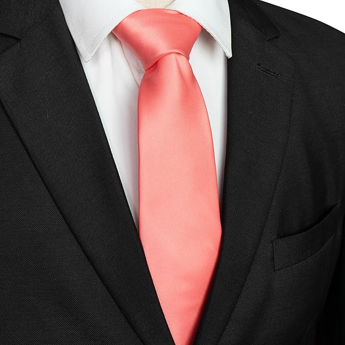 JEMYGINS Solid Color Tie Mens Necktie for Business and Wedding