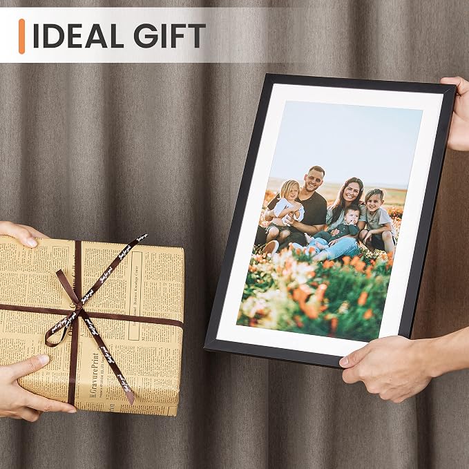 upsimples 11x17 Picture Frame, Gallery Wall Frames Set of 5, Black | Poster Frame Collage Wall Decor, 9x15 Picture Frame with Mat for Family, Baby, Hallway, Christmas