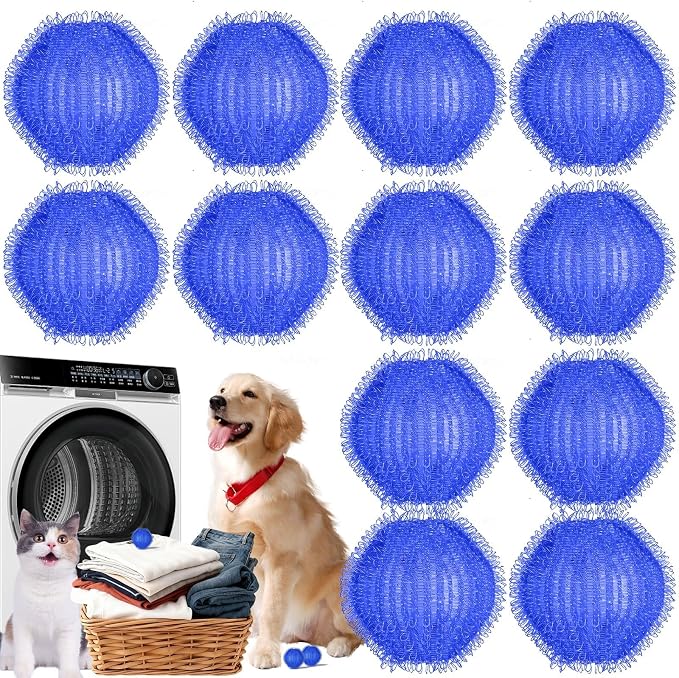 Pet Hair Remover for Laundry, Hair Catcher for Washing Machine, 12PCS | Washing Machine Fur Catcher, Dog Hair Remover for Laundry & Cat Laundry Pet Hair Catcher for Clothes, Towels & Blankets