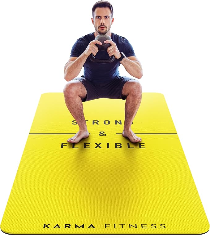 Large Exercise Mat – Extra Thick 10mm Workout Mat (72"x32") – Non-Slip TPE Yoga Mat for Women & Men – Pilates, HIIT, Fitness & Home Gym Mat – Includes Free Carry Bag
