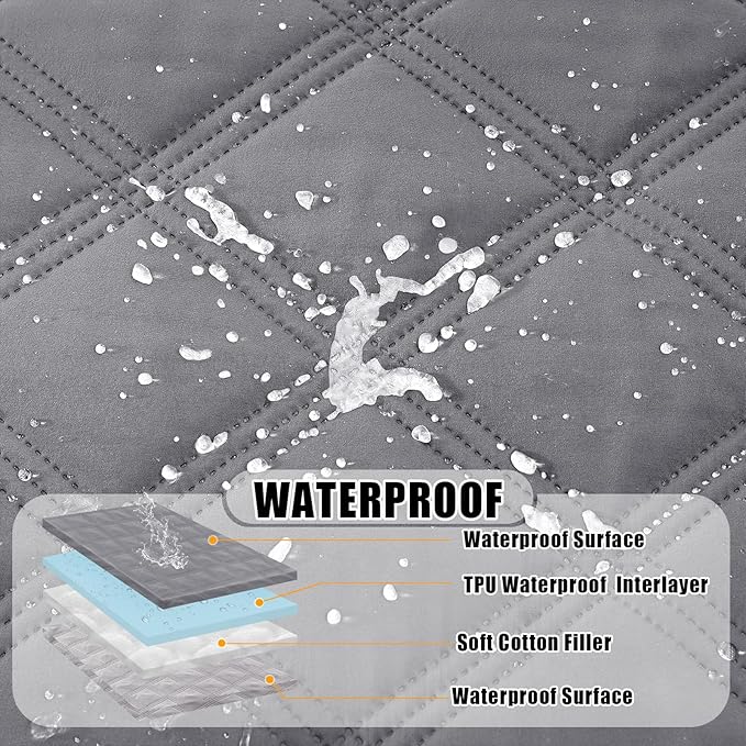 Smiry Waterproof Dog Bed Cover, Reversible Pet Blanket for Sofa Couch | Soft Washable Dog Blanket, Leakproof Couch Cover for Dogs Cats & Furniture Protection, 82x120, Grey/Light Grey