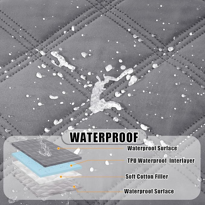 Smiry Waterproof Dog Bed Cover, Reversible Pet Blanket for Sofa Couch | Soft Washable Dog Blanket, Leakproof Couch Cover for Dogs Cats & Furniture Protection, 82x82, Grey/Light Grey