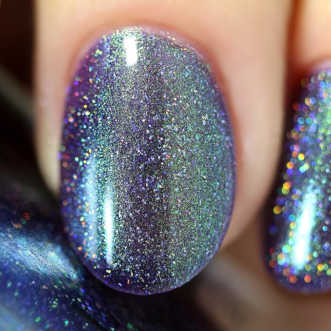 ILNP Bundled Up - Green to Blue Holographic Duochrome Nail Polish, Chip Resistant, 7-Free, Non-Toxic, Vegan, Cruelty Free, 12ml